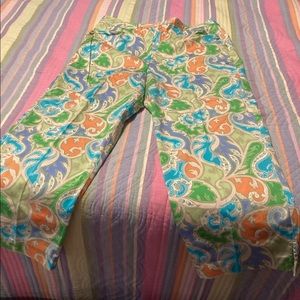 Talbots multi color paisley capris.